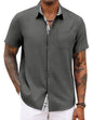 COOFANDY Men's Button Down Shirts Short Sleeve Casual Summer Beach Vacation Wedding Shirt with Pocket
