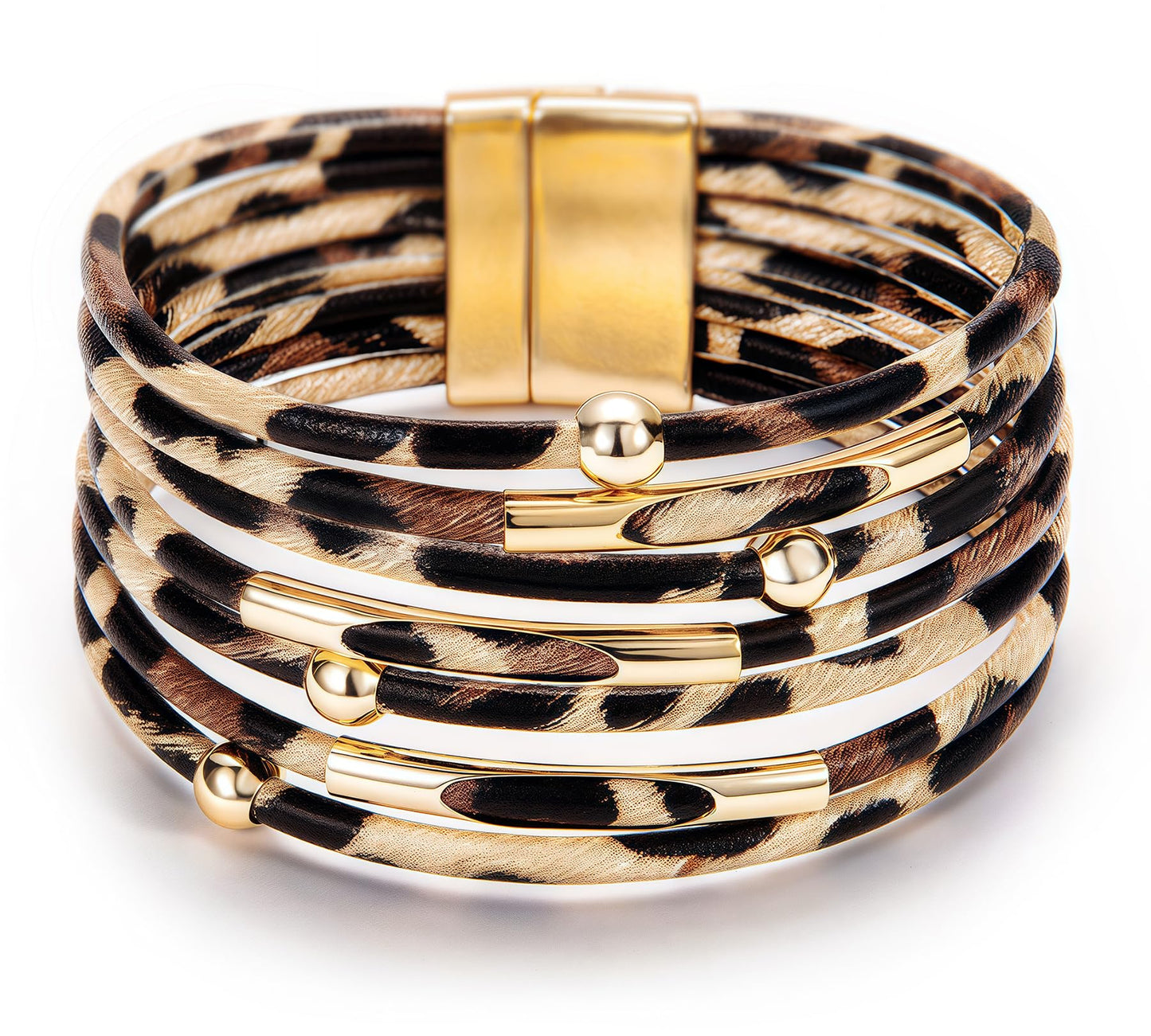Fesciory Leather Wrap Bracelets for Women, Boho Western Layered Jewelry | Layered leather cuff bracelets, Easy on and off, Boho western style, Daily wear, Gift for women