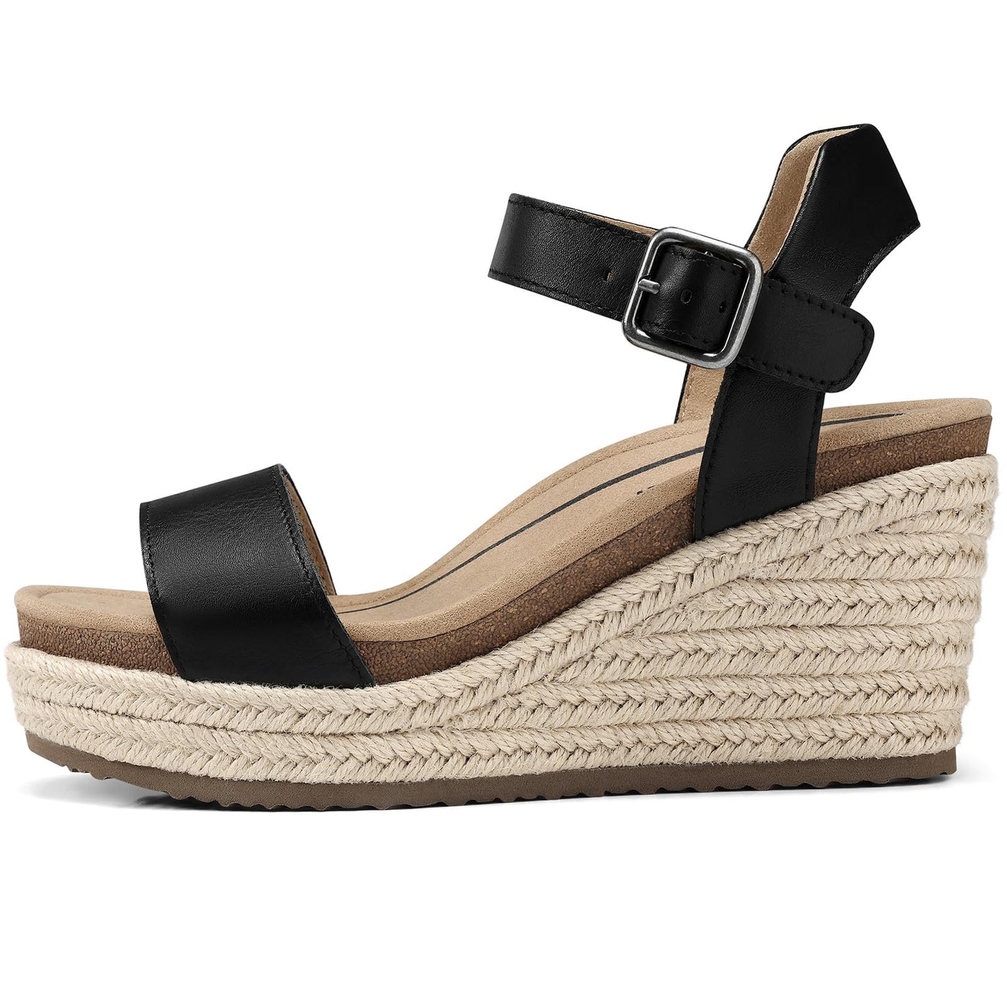 Women's Orthopedic Wedge Sandals: Arch Support Genuine Leather Platform Espadrilles - Comfortable Open Toe Casual Summer Sandals