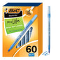 BIC Round Stic Xtra Life Assorted Ink Ballpoint Pens, Medium Point (1.0mm), 60-Count Pack of Bulk Pens, Flexible Round Barrel for Comfortable Writing, No. 1 Selling Ballpoint Pens