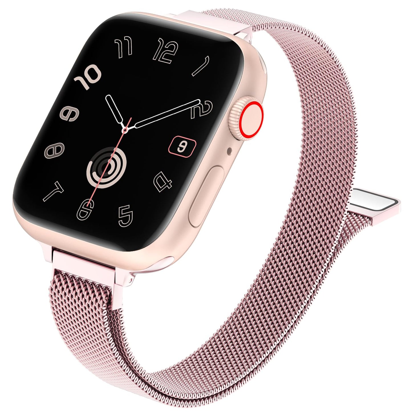 MARGE PLUS Slim Milanese Loop Compatible with Apple Watch Band for women 41mm 40mm 38mm 42mm 46mm 45mm 44mm, Stainless Steel Magnetic Mesh Strap work on iWatch Series 11 10 9 8 7 6 5 4 3 & SE 3 2 1