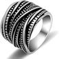 Mytys 2 Tone Intertwined Crossover Statement Ring Fashion Chunky Band Rings for Women Wide Index Finger Rings Costume Jewelry