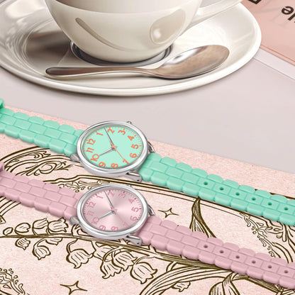 Bisley 35MM Watches for Women Big Face Easy Reader Silicone Strap Water Proof