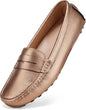 BEAUSEEN Women's Genuine Leather Penny Loafers Classic Driving Moccasins Casual Slip On Comfort Women Loafer Shoes