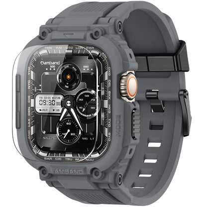 amBand Bands Compatible with Apple Watch 9/8/7 45mm, M1 Sport Series Rugged Case Protective Cover for iWatch 6/SE (3/2/1)/5/4/3 44mm Men Green