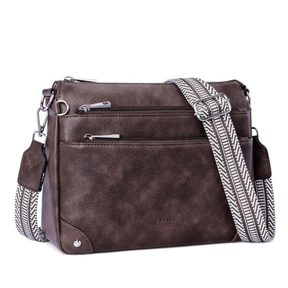 Crossbody Bags for Women Rfid Travel Crossbody Purses Leather Handbags Medium Shoulder bag with Adjustable Strap