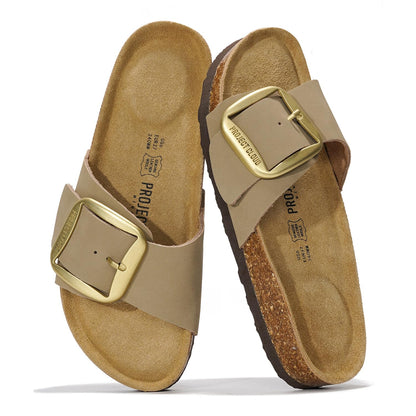 Project Cloud 100% Genuine Leather Sandals Women Dressy Beach Essentials Slides for Women Footwear - Lightweight with Memory Foam Insole Sandals for Women 2026 - Womens Slides