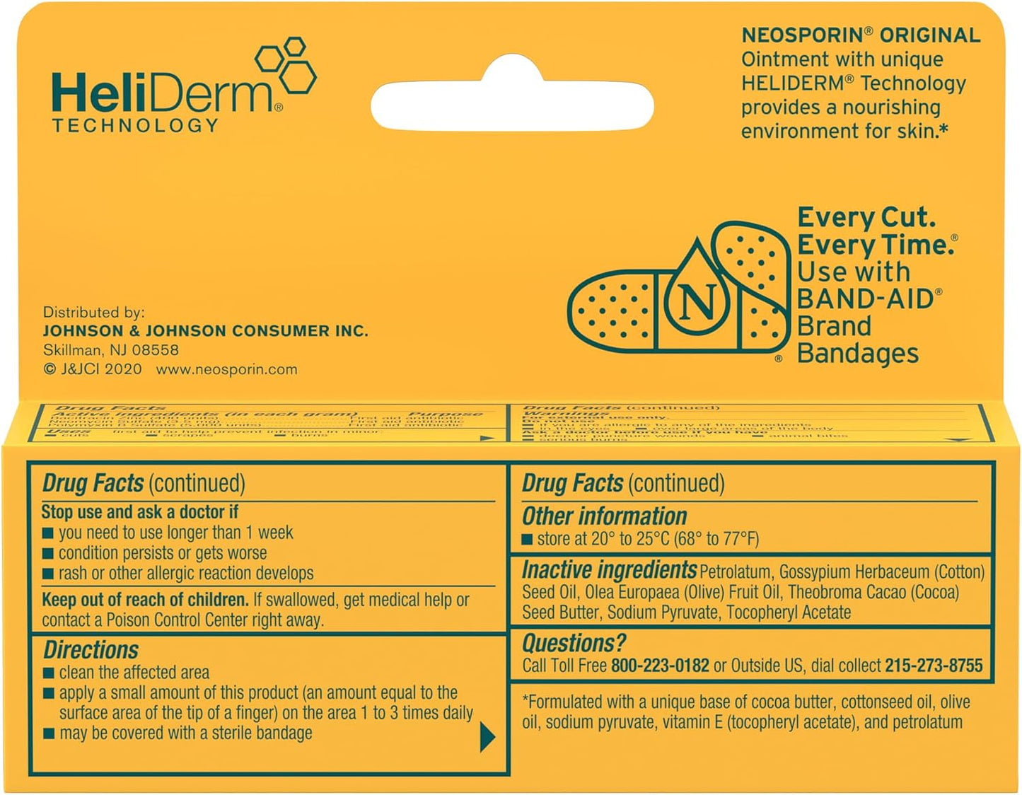 Neosporin Original First Aid Triple Antibiotic Ointment with Bacitracin Zinc for Infection Protection, Wound Care Treatment & Helps Minimize the Appearance of Scars for Minor Wounds, .5 oz