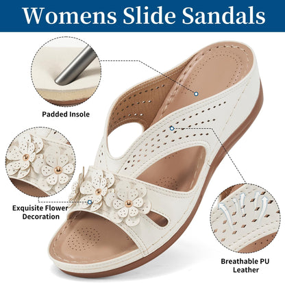Sandals for Women Wedge Shoes: Slip On Dressy Summer Comfortable Slides Sandals 2026 Casual Memory Foam Platform Shoes