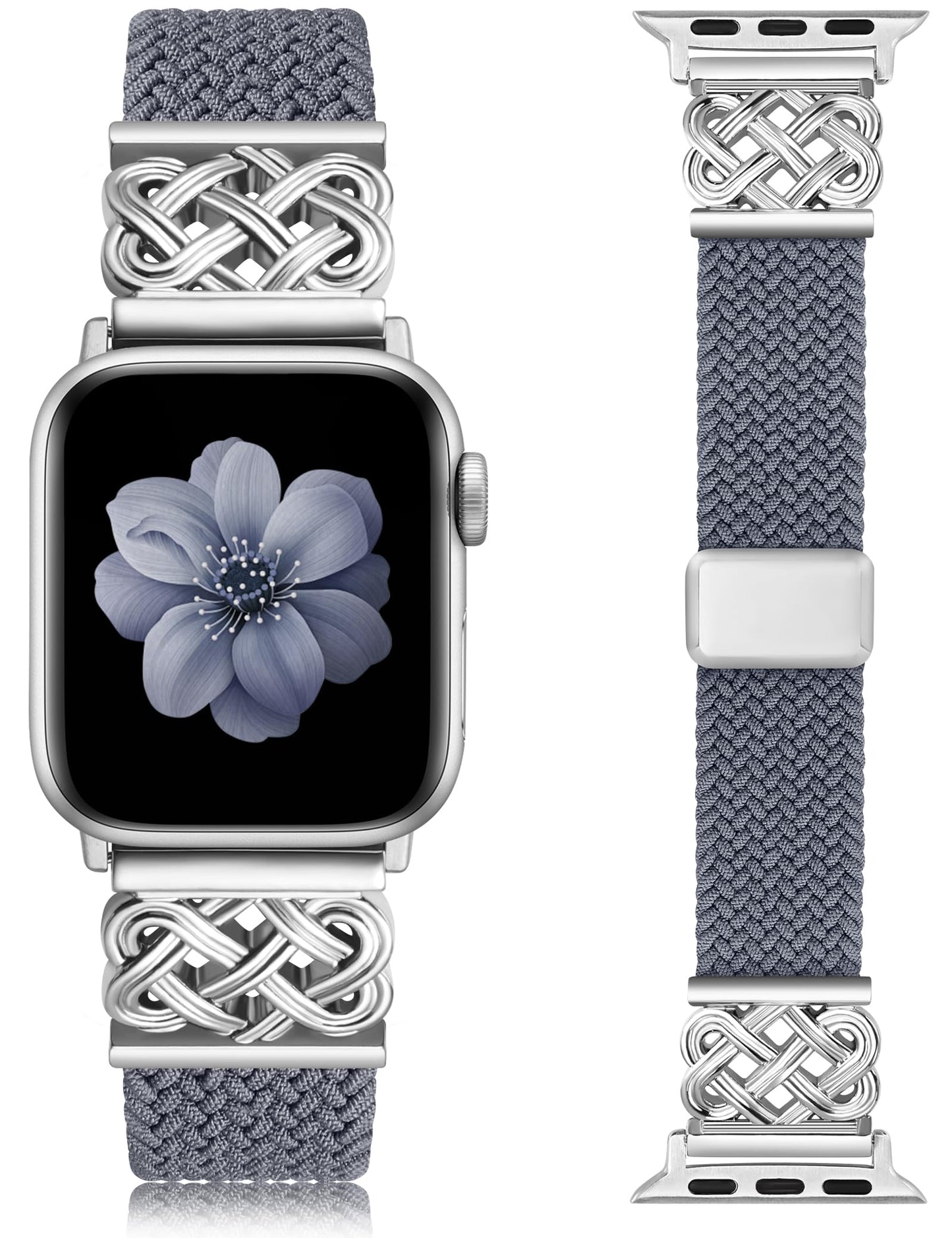 TOYOUTHS Braided Magnetic Band Compatible with Apple Watch Bands 38/40/41/42/44/45/46/49mm Women Men, Dressy Celtic Metal Stretchy Elastic Strap for iWatch Series 11 10 9 8 7 6 5 4 SE/Ultra 3 2 1