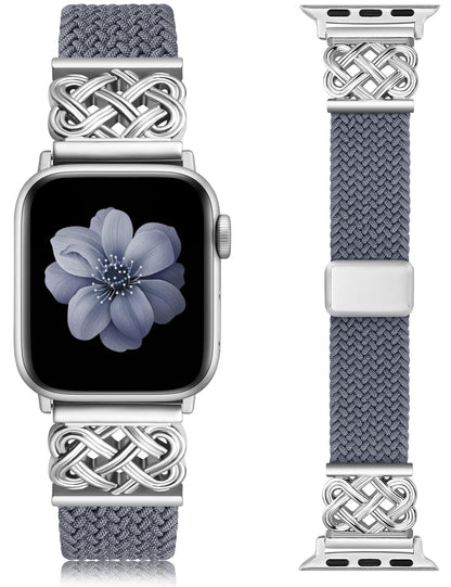 TOYOUTHS Braided Magnetic Band Compatible with Apple Watch Bands 38/40/41/42/44/45/46/49mm Women Men, Dressy Celtic Metal Stretchy Elastic Strap for iWatch Series 11 10 9 8 7 6 5 4 SE/Ultra 3 2 1