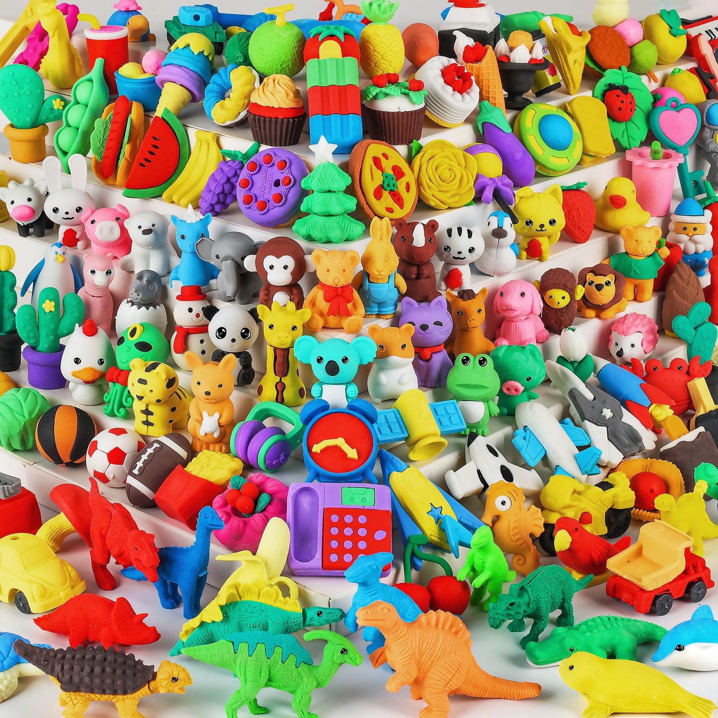 URSKYTOUS 60Pcs Animal Erasers Desk Pets for Kids,Classroom Prizes | Bulk Puzzle Erasers Toys,Party Favors,Back to School,Treasure Chest,Goodie Bag Stuffers,Easter Egg Fillers,Stocking Stuffers