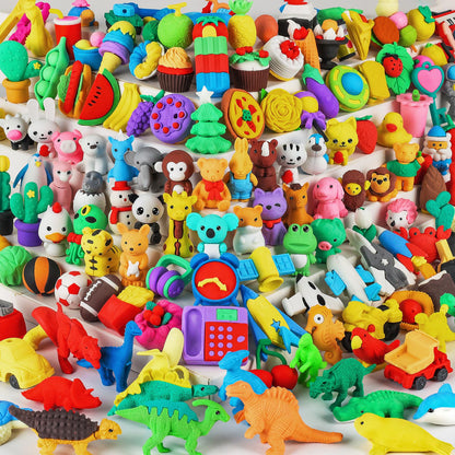 URSKYTOUS 60Pcs Animal Erasers Desk Pets for Kids,Classroom Prizes | Bulk Puzzle Erasers Toys,Party Favors,Back to School,Treasure Chest,Goodie Bag Stuffers,Easter Egg Fillers,Stocking Stuffers