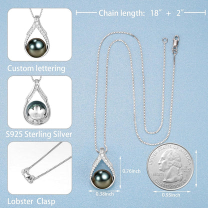 NONNYL Birthday Gifts for Women Wife-Tahitian Black Pearl Necklace for Women, Meaningful Gifts for Mom Wife, Elegant Jewelry Gift for Her, Birthday Anniversary Valentine’s Day Christmas Graduation Gifts