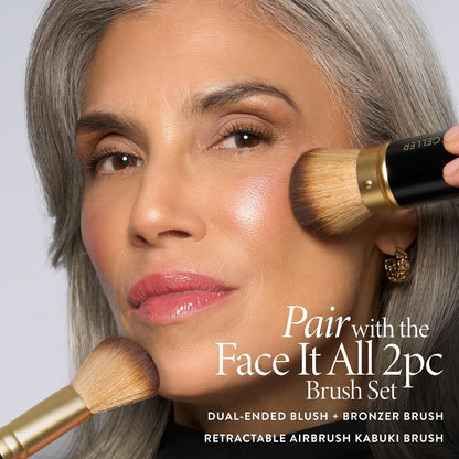 LAURA GELLER NEW YORK Cheek to Chic Tropical Glow Baked Face Palette | Includes 2 Blushes, 2 Bronzers and 2 Radiant Highlighters