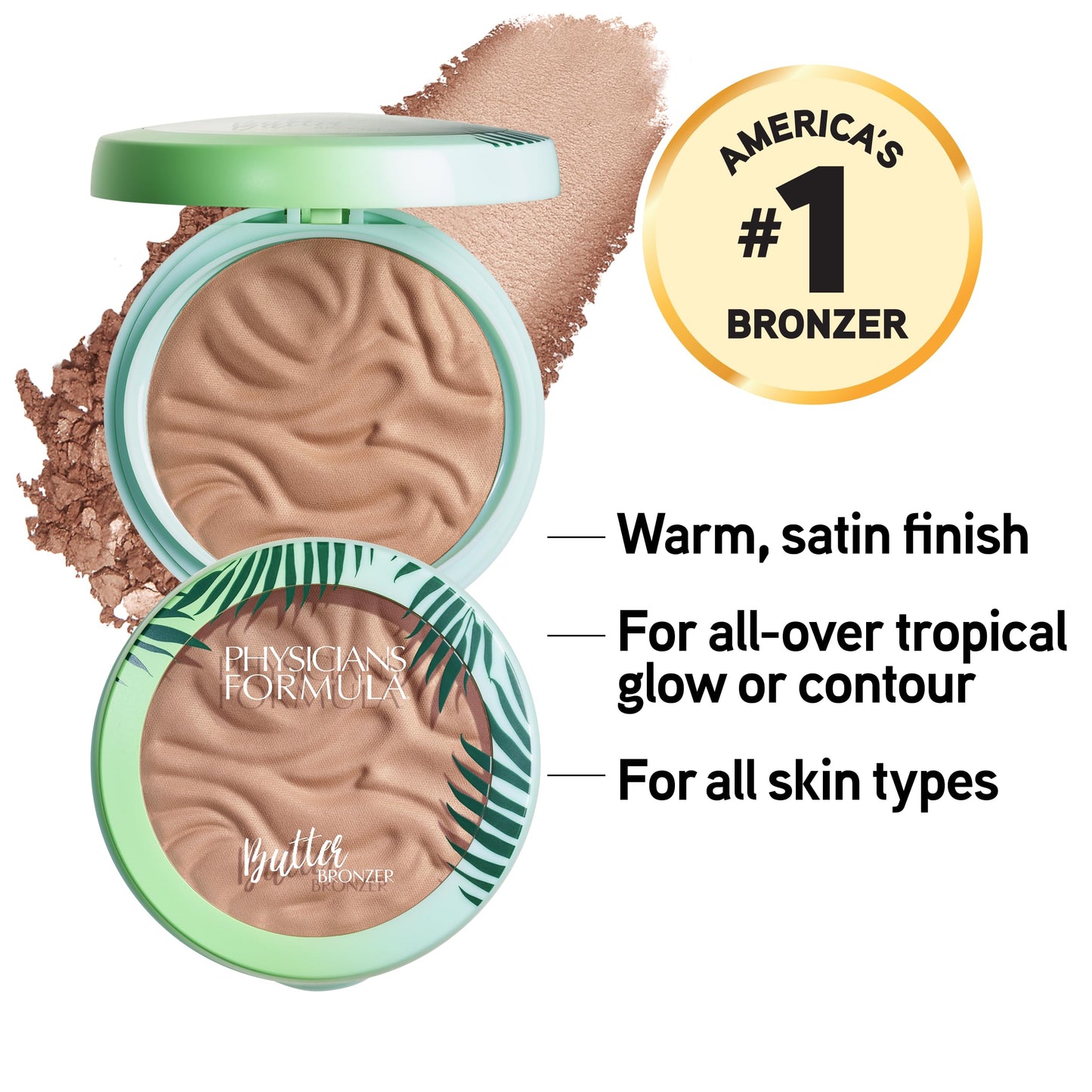 Physicians Formula Murumuru Butter Bronzer, Moisturizing, Nourishing Blend for Silky All-Day Luminous Glow, Dermatologist Tested, Hypoallergenic, Cruelty-Free -Bronzer