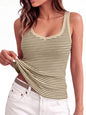 Sampeel Womens Tank Tops Square Neck Sleeveless Ribbed Knit Camisole Summer Outfits Fashion Clothing