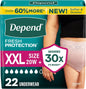 Depend Fresh Protection Adult Diapers, Incontinence Underwear for Women, Disposable, Maximum, XXL, Blush, 44 Count (2 Packs of 22), Packaging May Vary