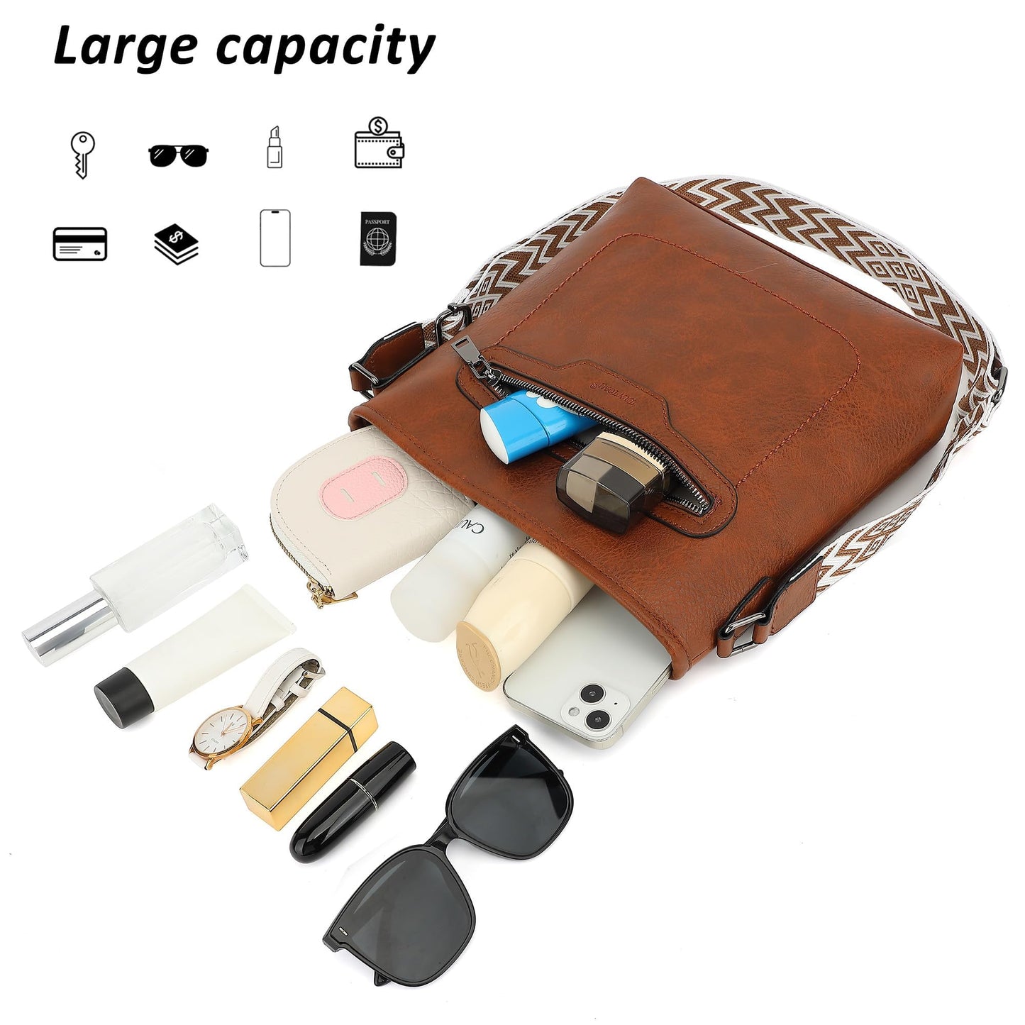 TANTOMI Crossbody Bags for Women Casual Crossbody Purses for Women Travel Shoulder Bag Handbags with Adjustable Strap