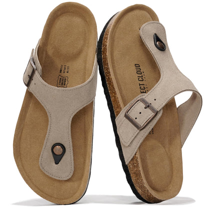 Project Cloud Womens Sandals 100% Genuine Leather Thong Sandals for Women - Memory Foam Insole Women Sandals - Non-Slip Flip Flops for Women - Lightweight Sandals Women Footwear 2026