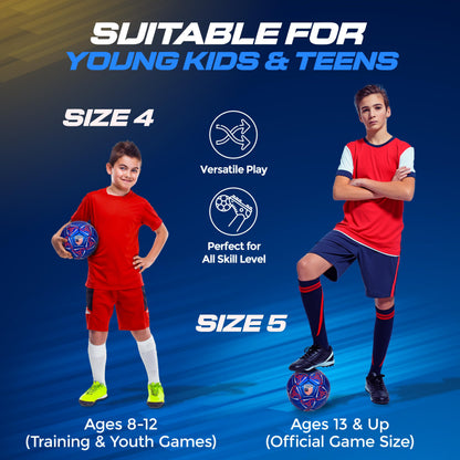 Western Star Soccer Ball USA - Official Match Grade Soccer Balls - Youth & Adult - Attractive and Durable Design - World Cup