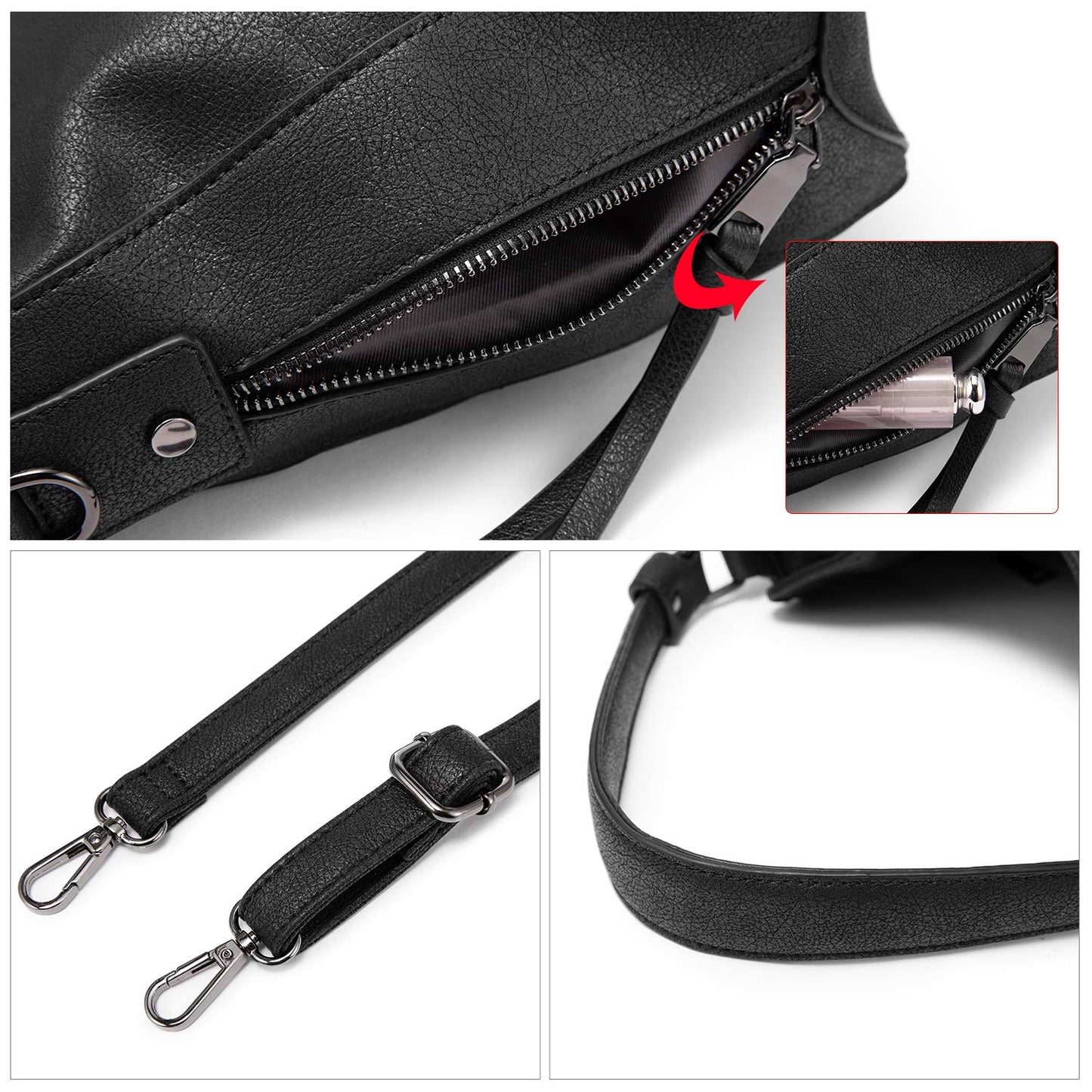 Realer Hobo Crossbody Bags for Women Designer Faux Leather Hobo Handbags Retro Large Size Shoulder Bag Bucket Purse