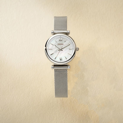 Fossil Women's Watch and Bracelet Set, Carlie Three-Hand Stainless Steel Watch for Women and Bracelet Set