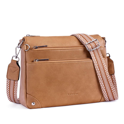 Crossbody Bags for Women Rfid Travel Crossbody Purses Leather Handbags Medium Shoulder bag with Adjustable Strap