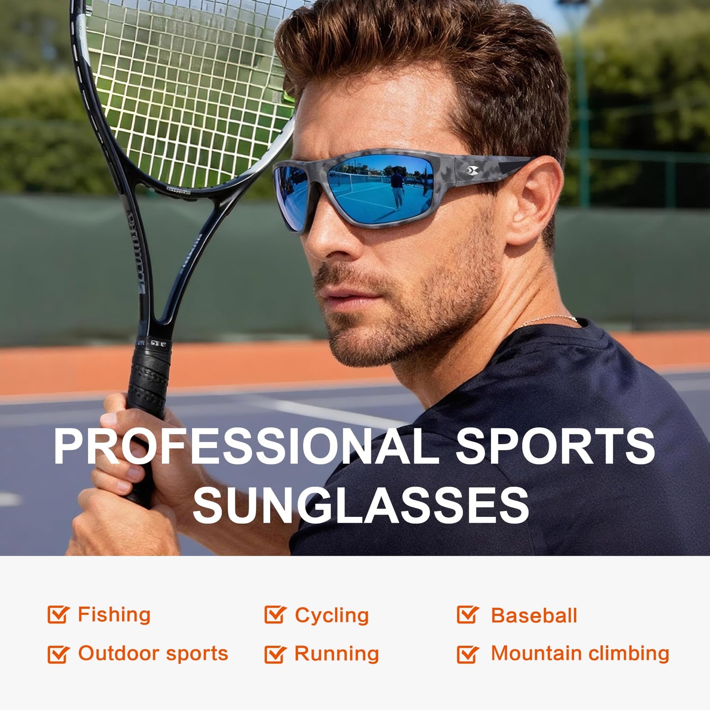 suoso Sports Polarized Sunglasses for Men: Women UV400 Protection Wrap Around Sun Glasses for Golf Fishing Running Driving