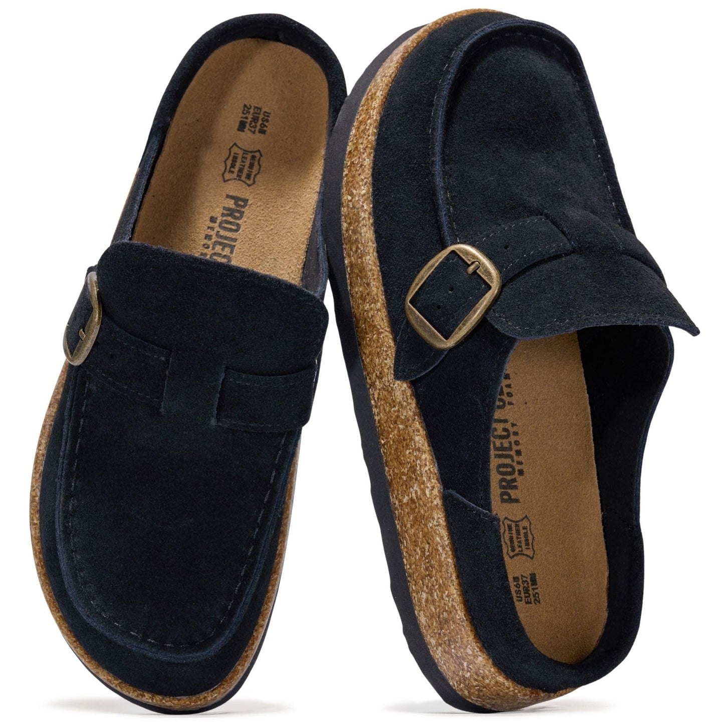 Project Cloud 100% Genuine Leather Moccasin Style Clogs for Women (Carline) | Memory Foam Insole for Comfortability; Non-Slip and Durable Womens Clogs; Lightweight and Water-Resistant Mules for Women