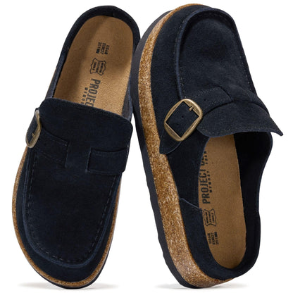 Project Cloud 100% Genuine Leather Moccasin Style Clogs for Women (Carline) | Memory Foam Insole for Comfortability; Non-Slip and Durable Womens Clogs; Lightweight and Water-Resistant Mules for Women