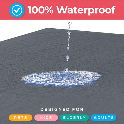 Utopia Bedding Washable Underpads 34" x 36" (Pack of 4), Waterproof Reusable Heavy Absorbency Incontinence Bed Pads for Adults, Kids, Elderly and Pets, Bedwetting Pads for Sofa and Couch (Blue)
