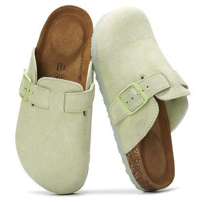 Project Cloud 100% Genuine Leather Footbed Clogs for Women - Memory Foam Arch Support Slippers for Women - Trendy Slip-ons Women's Mules & Clogs Sandals