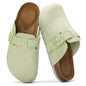 Project Cloud 100% Genuine Leather Footbed Clogs for Women - Memory Foam Arch Support Slippers for Women - Trendy Slip-ons Women's Mules & Clogs Sandals