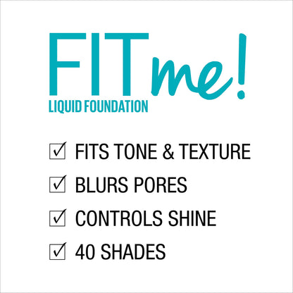 Maybelline Fit Me Matte + Poreless Liquid Oil-Free Foundation Makeup, Mocha, 1 Count (Packaging May Vary)