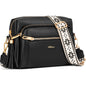 Small Leather Crossbody Bags for Women Anti theft Purses and Handbag Shoulder Hangbag with Wide Strap Tassel