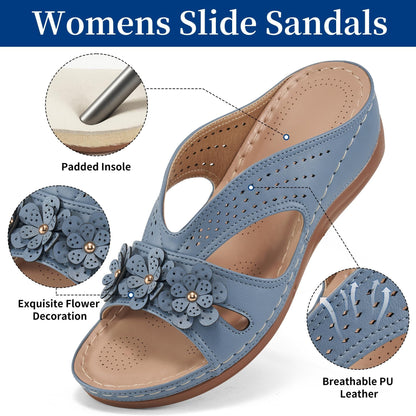 Sandals for Women Wedge Shoes: Slip On Dressy Summer Comfortable Slides Sandals 2026 Casual Memory Foam Platform Shoes