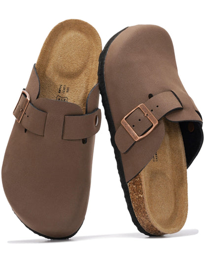 Project Cloud 100% Genuine Leather Footbed Clogs for Women - Memory Foam Arch Support Slippers for Women - Trendy Slip-ons Women's Mules & Clogs Sandals