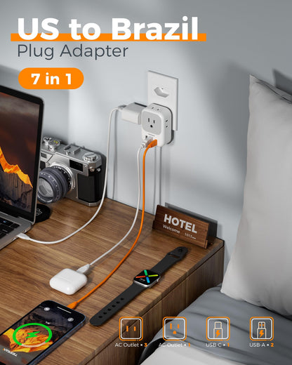 TESSAN 2 Pack European Travel Plug Adapter, Europe Power Converter