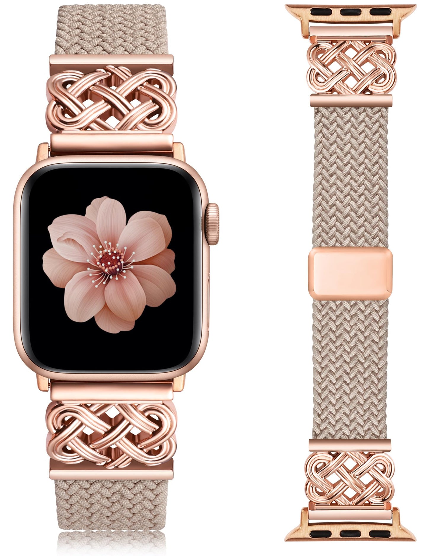 TOYOUTHS Braided Magnetic Band Compatible with Apple Watch Bands 38/40/41/42/44/45/46/49mm Women Men, Dressy Celtic Metal Stretchy Elastic Strap for iWatch Series 11 10 9 8 7 6 5 4 SE/Ultra 3 2 1