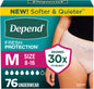 Depend Fresh Protection Adult Diapers, Incontinence Underwear for Women, Disposable, Maximum, XXL, Blush, 44 Count (2 Packs of 22), Packaging May Vary