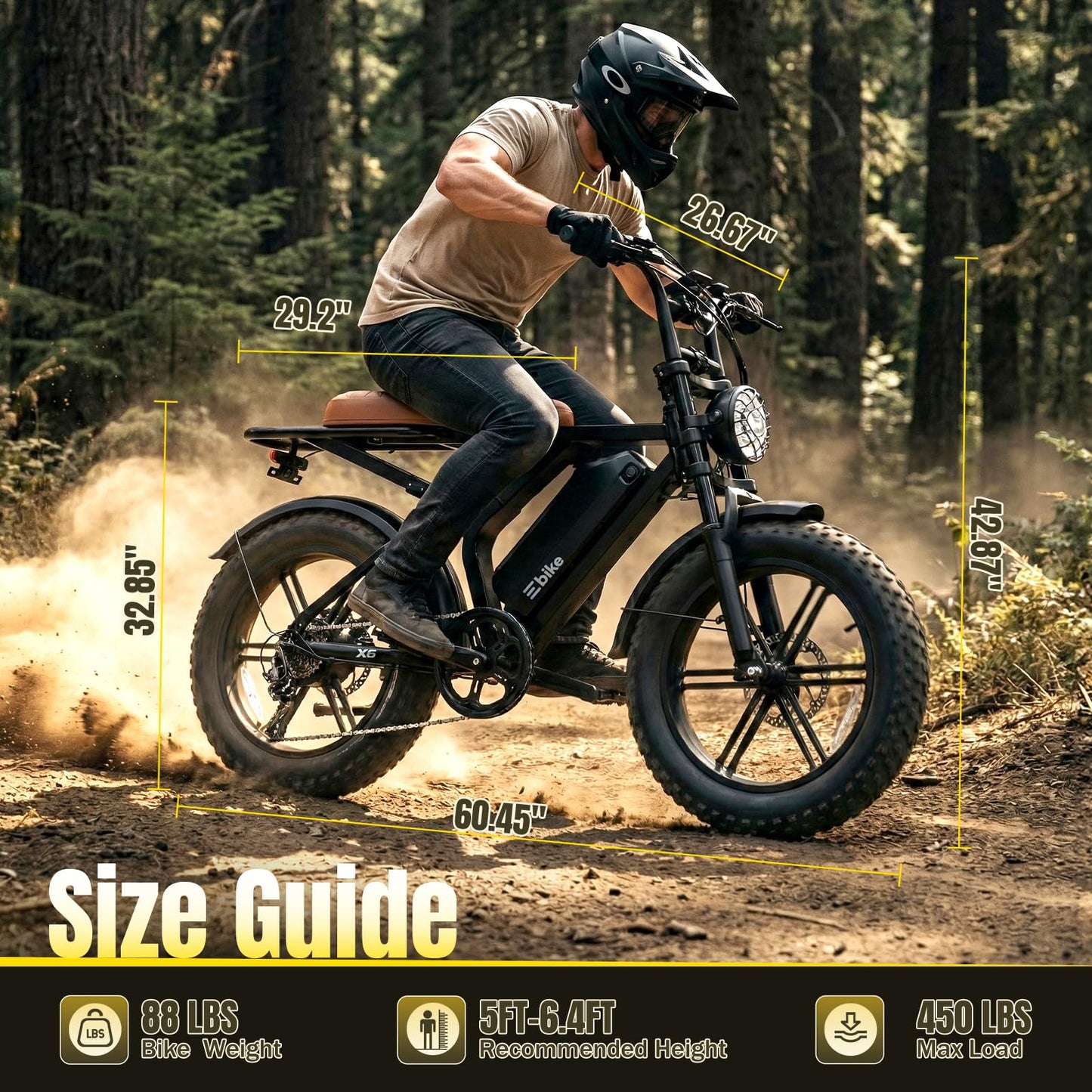 Electric Bike for Adults, Peak 1500W Motor Retro E Bike, Range 65/120Miles, 48V 15Ah Removable Battery, 20"x4" Fat Tires, Full Suspension, APP Control, Off-Road Ebike for City Commuting