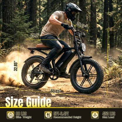 Electric Bike for Adults, Peak 1500W Motor Retro E Bike, Range 65/120Miles, 48V 15Ah Removable Battery, 20"x4" Fat Tires, Full Suspension, APP Control, Off-Road Ebike for City Commuting