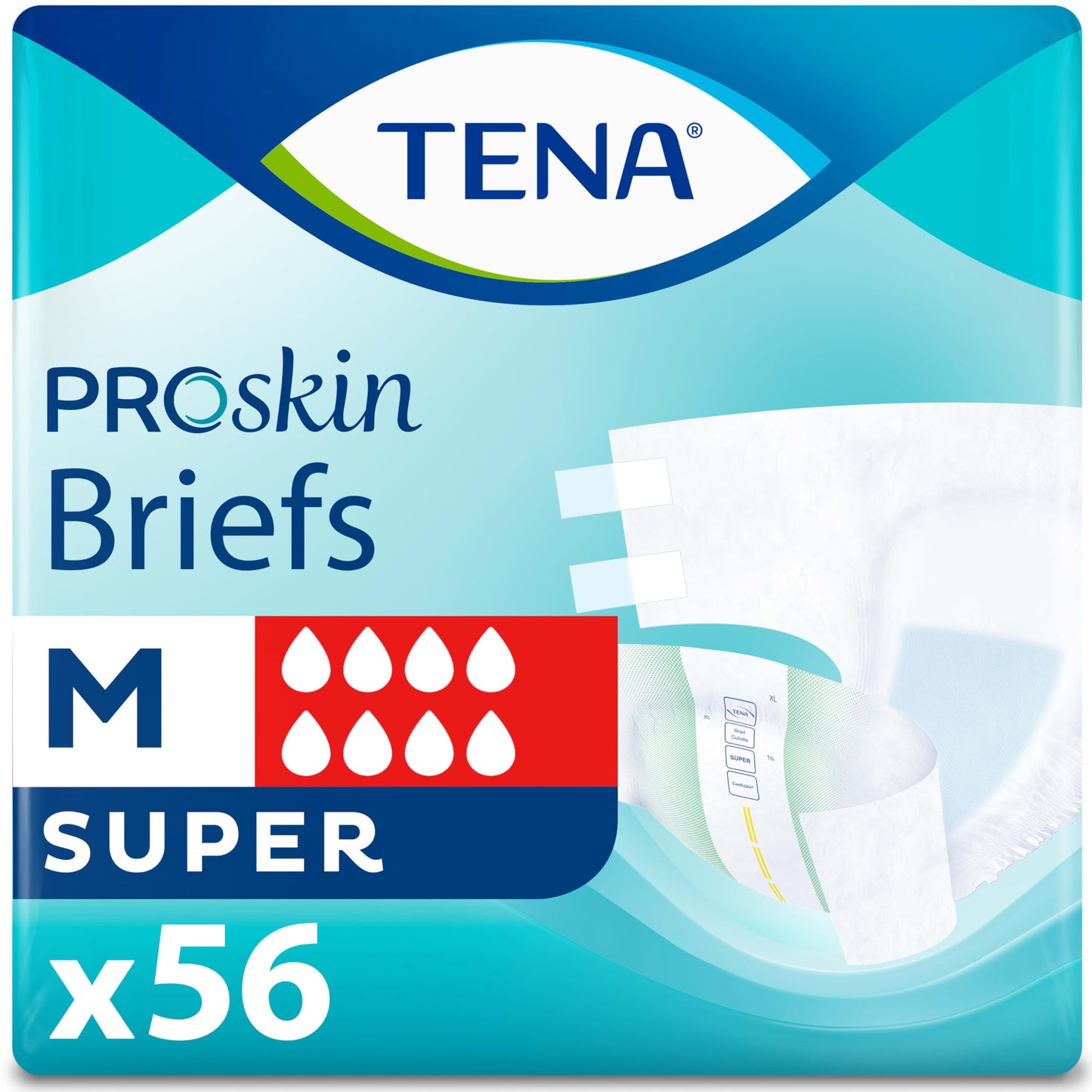 TENA Proskin Incontinence Super Briefs, Adult Diapers, Super Absorbency, Bladder Leaks Control, Large, 56 count