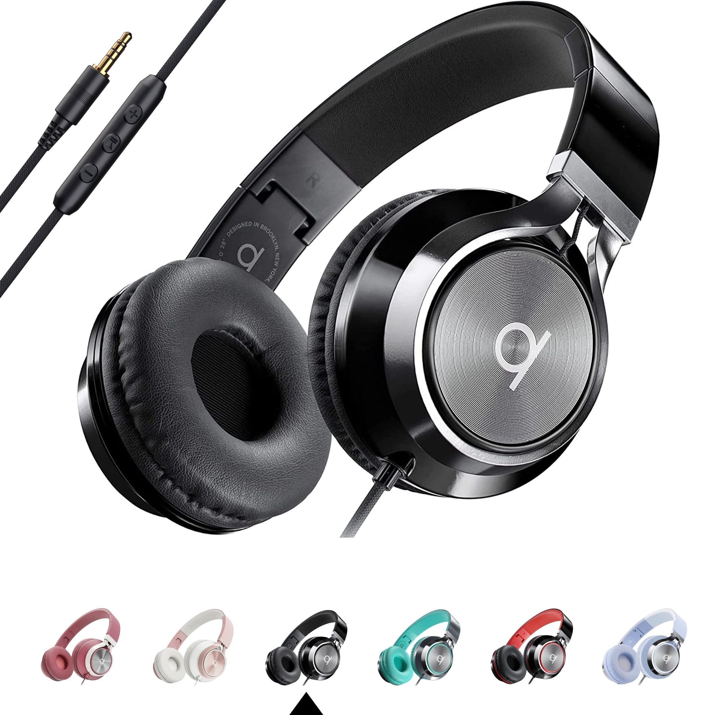 ARTIX Pack of 60 Wired Kids Headphones for School (Lavender), Microphone & Volume Control - Bulk Classroom Headphones with Mic, Teens Corded Head Phones for Laptop, Chromebook, Tablet 3.5mm Aux Cord
