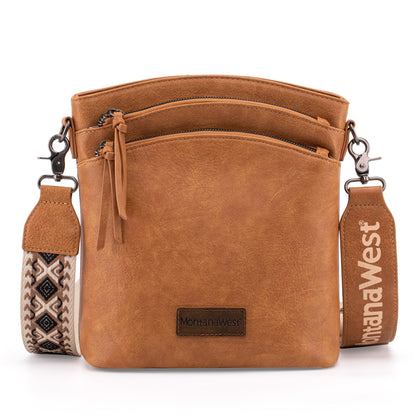 Montana West Multi Zip Pocket Crossbody Bag With Guitar Strap