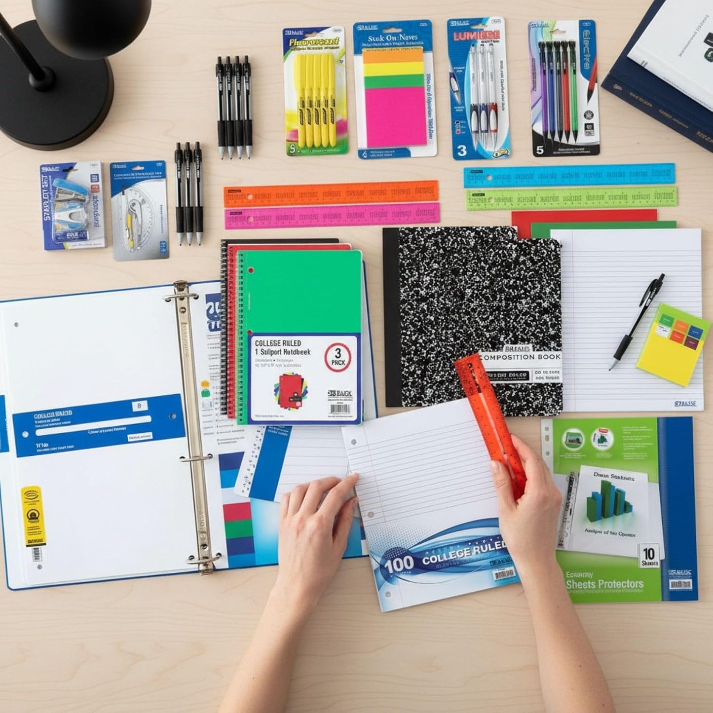 70 Piece Back to School Supplies Kit for Middle & High School Students Grades 7-12, Complete Student Supply Bundle with Binder, Notebooks, Folders, Pens, Pencils, Highlighters & Classroom Essentials