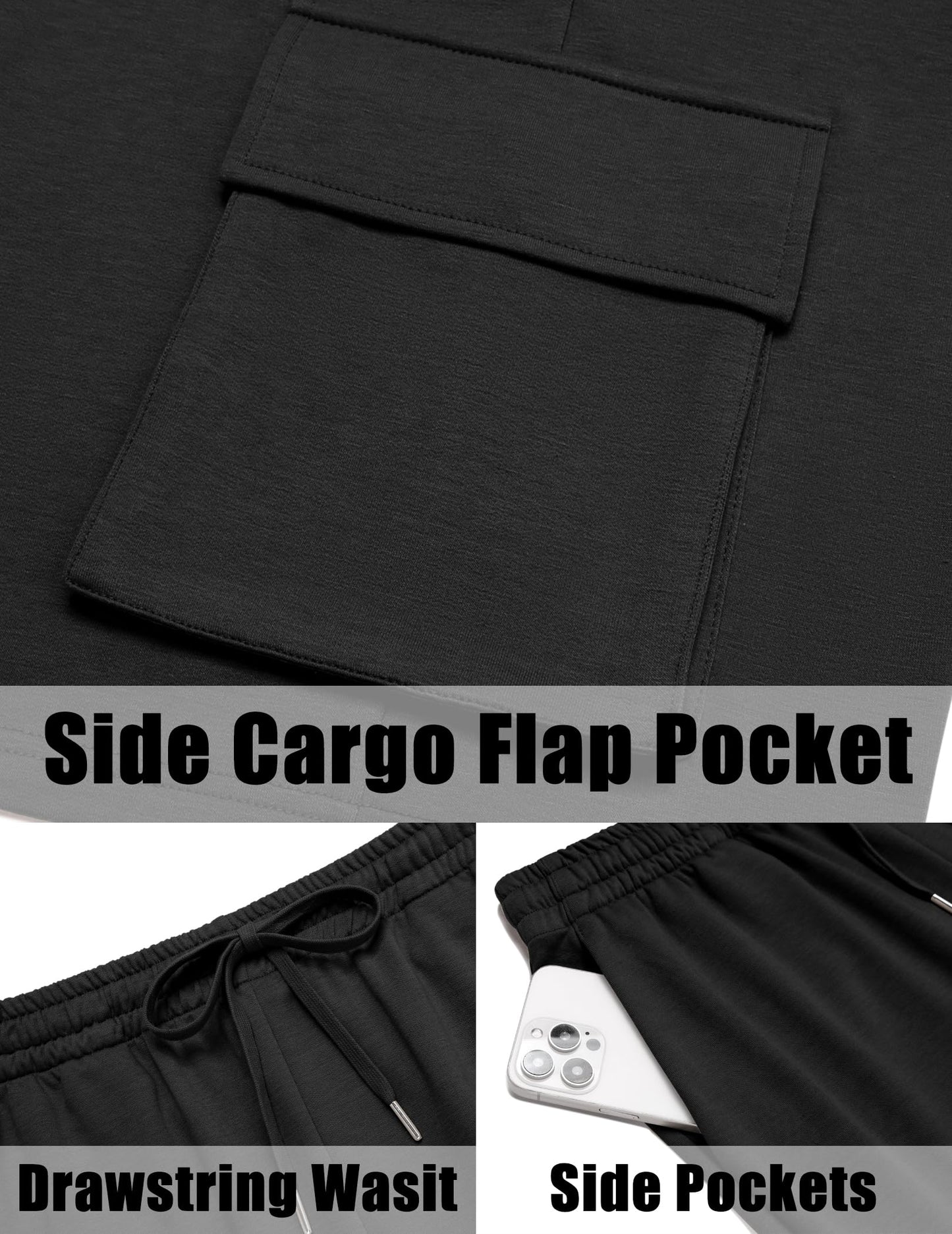 COOFANDY Men's Shirt and Shorts Set 2 Piece Fashion Summer Tracksuits Cotton Oversized T-Shirts Cargo Shorts Outfits