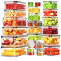 40 PCS Food Storage Containers with Lids Airtight (20 Containers & 20 Lids), Plastic Storage Meal Prep Container-Stackable 100% Leakproof & Microwave Organization and Storage Sets, Lunch Containers
