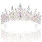 TOBATOBA Silver Wedding Crystal Tiaras and Crowns for Women, Bride Royal Queen Headband Princess Quinceanera Headpieces for Birthday Prom Pageant Party